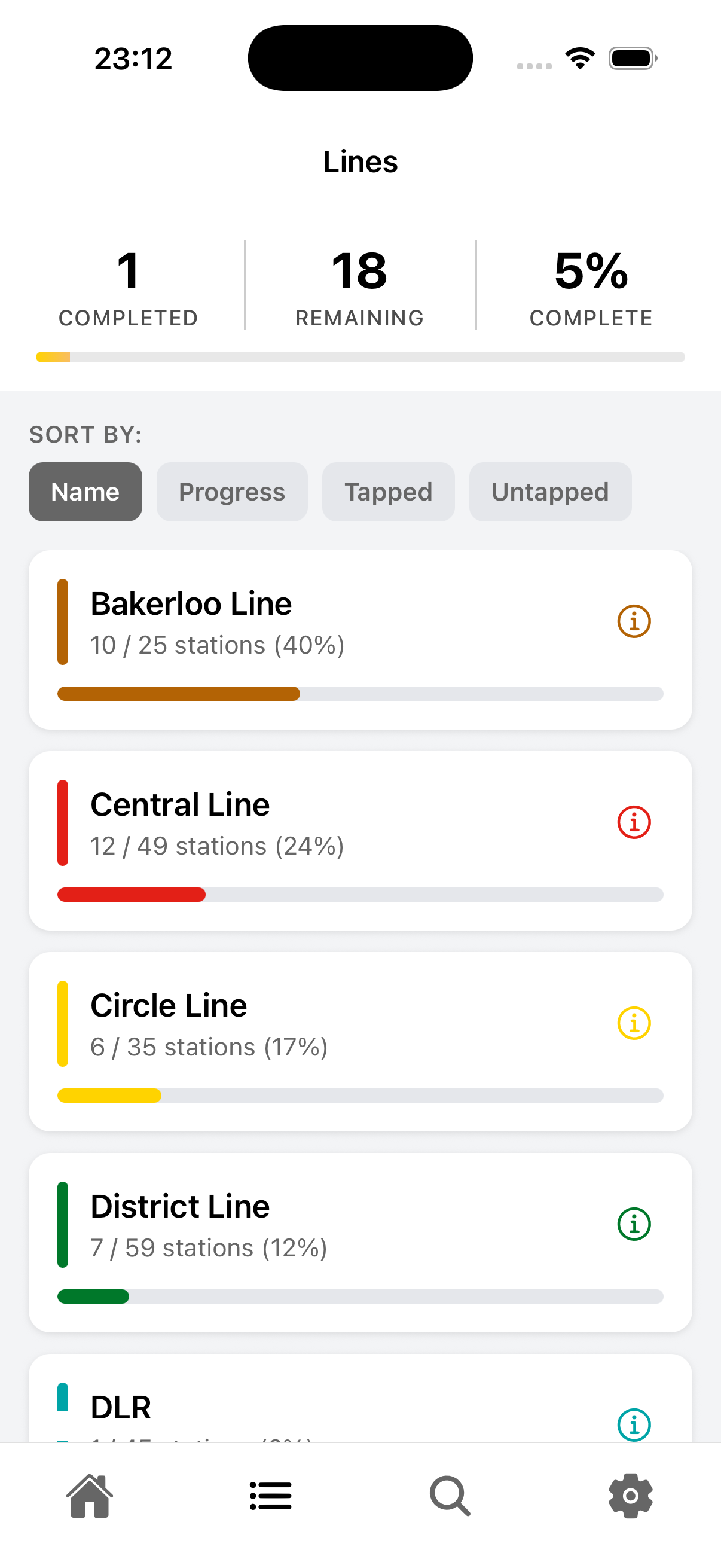 London Underground lines view